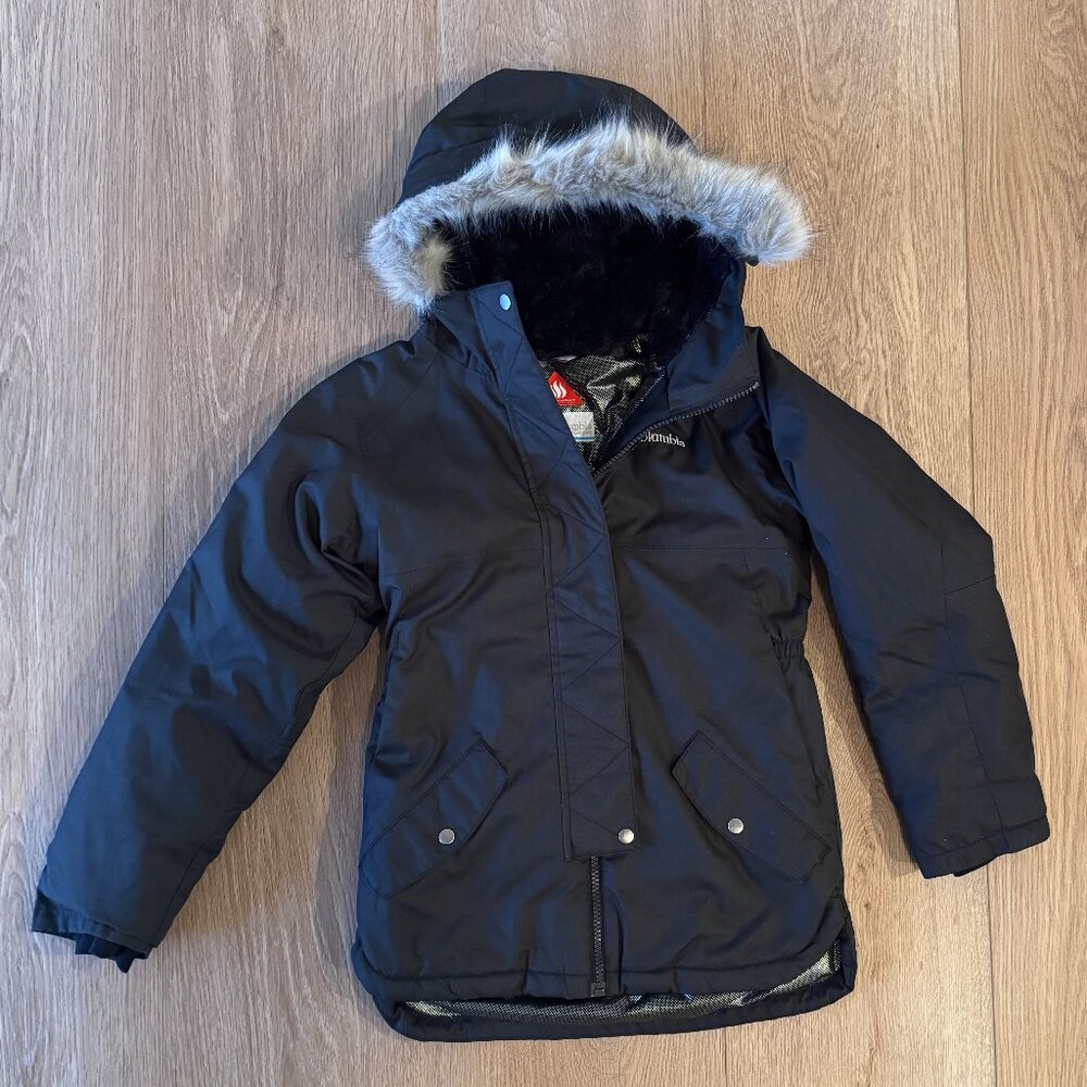 Columbia Girls Long Insulated Parka Jacket with OmniHeat Technology - Size S